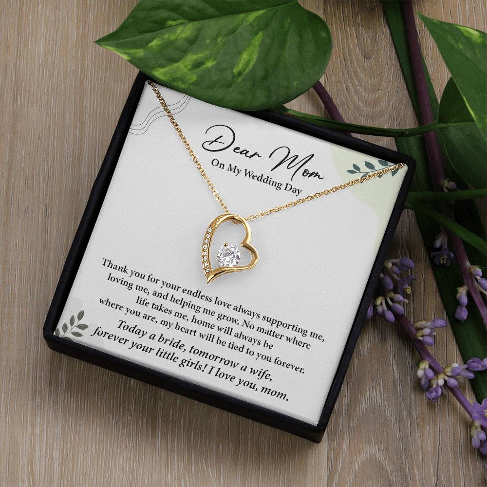 Dear Mom On My Wedding Day Heartfelt Necklace Gift From Daughter Dear Mom On My Wedding Day Mother Wedding Day Gift Sentimental Gift For Mother From Daughter Forever Your Little Girl Wedding Gift Gift For Mom On Daughter’s Wedding Day