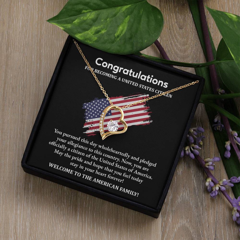 Congratulations Necklace For New U.s. Citizen Necklace For New U.s. Citizen Gift For U.s. Citizenship Success Necklace With Citizenship Message U.s. Citizenship Celebration Gift Jewelry For New U.s. Citizen Necklace For Citizenship Pledge