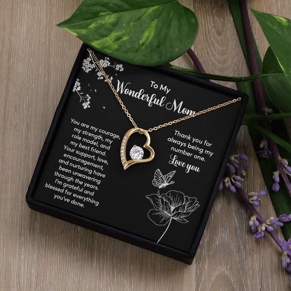 To My Wonderful Mom Elegant Jewelry Thoughtful Necklace For Family Love Sweet Gift For A Best Friend Heartfelt Necklace For Support And Care Sentimental Jewelry Thank You Pendant Beautiful Necklace Loving Gift For A Best Friend Loving Jewelry For Support