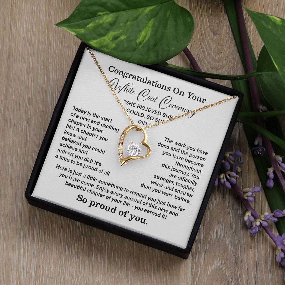 Congratulations On Your White Coat Ceremony New Adventures Necklace Hard Work Pay Off Necklace Enjoy The Journey Necklace Personal Growth Jewelry Daily Inspiration Necklace Heartfelt Message Necklace Congratulation Necklace She Believed She Could Necklace