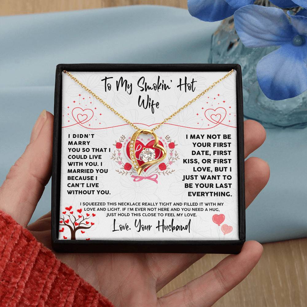 Romantic Wife Necklace Gift from Husband with Card