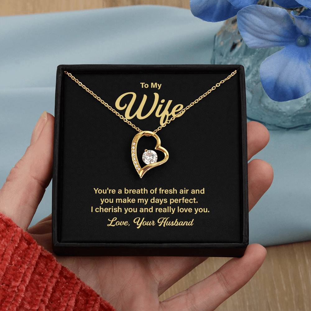 Anniversary Necklace Gift for Wife from Husband – Message Card