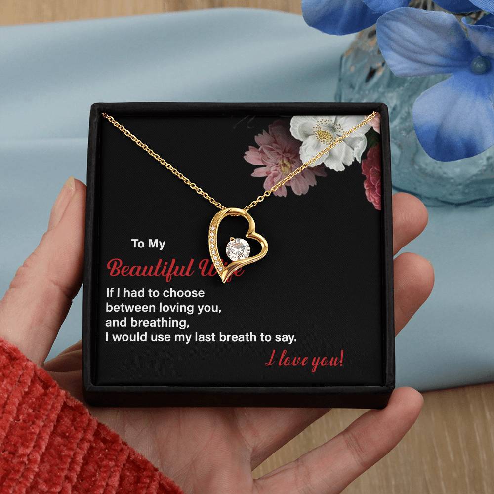 Wife Necklace Gift from Husband – Last Breath Quote