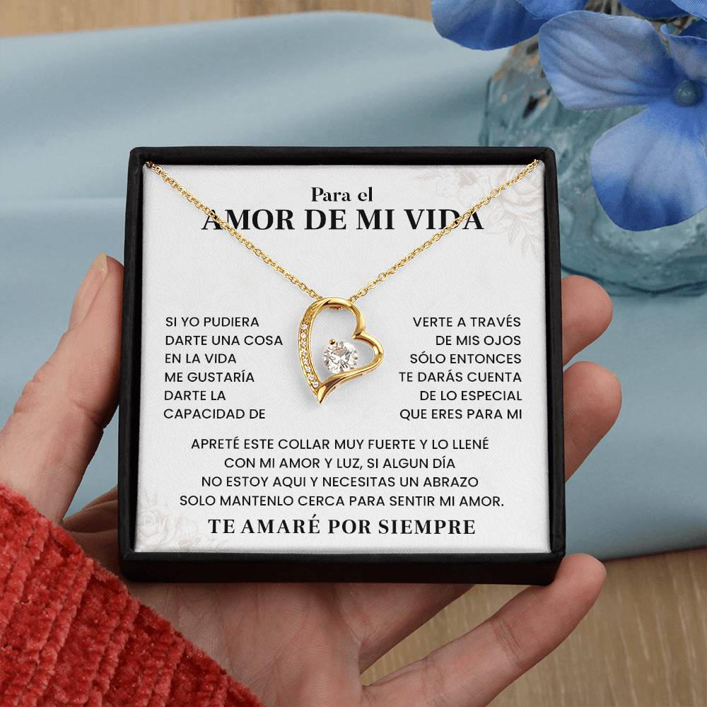 Collar Para El Amor De Mi Vida Mensaje De Amor Eterno Abrazo Cercano Con Amor Collar Con Dedicatoria De Amor Regalo Especial Para Mi Pareja Joyería De Amor Y Luz Para Ella Detalle De Amor Y Luz Eterna Regalo De Amor Verdadero Collar Con Frase Para