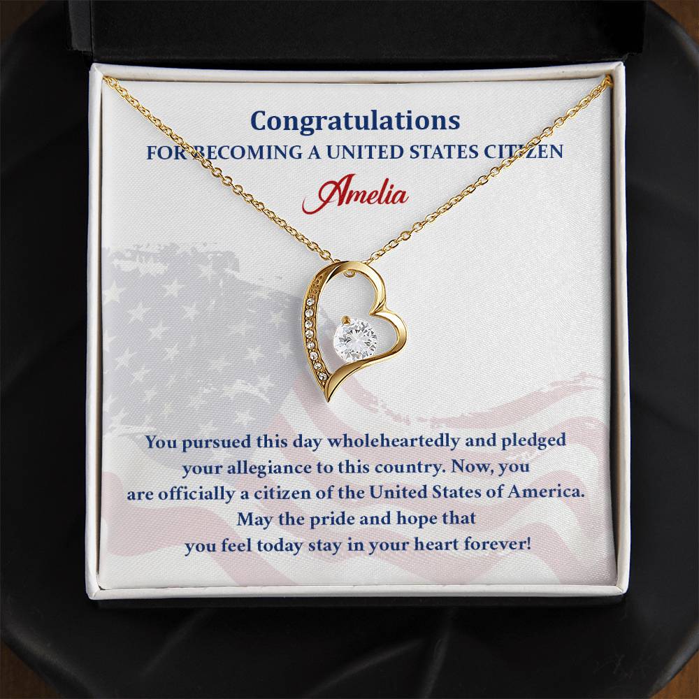 Congratulations Necklace For New U.s. Citizen Amelia Necklace For New U.s. Citizen Pledge Of Allegiance Necklace Gift For New U.s. Patriot U.s. Citizenship Success Necklace Gift For Citizenship Celebration Necklace For Proud New Citizen