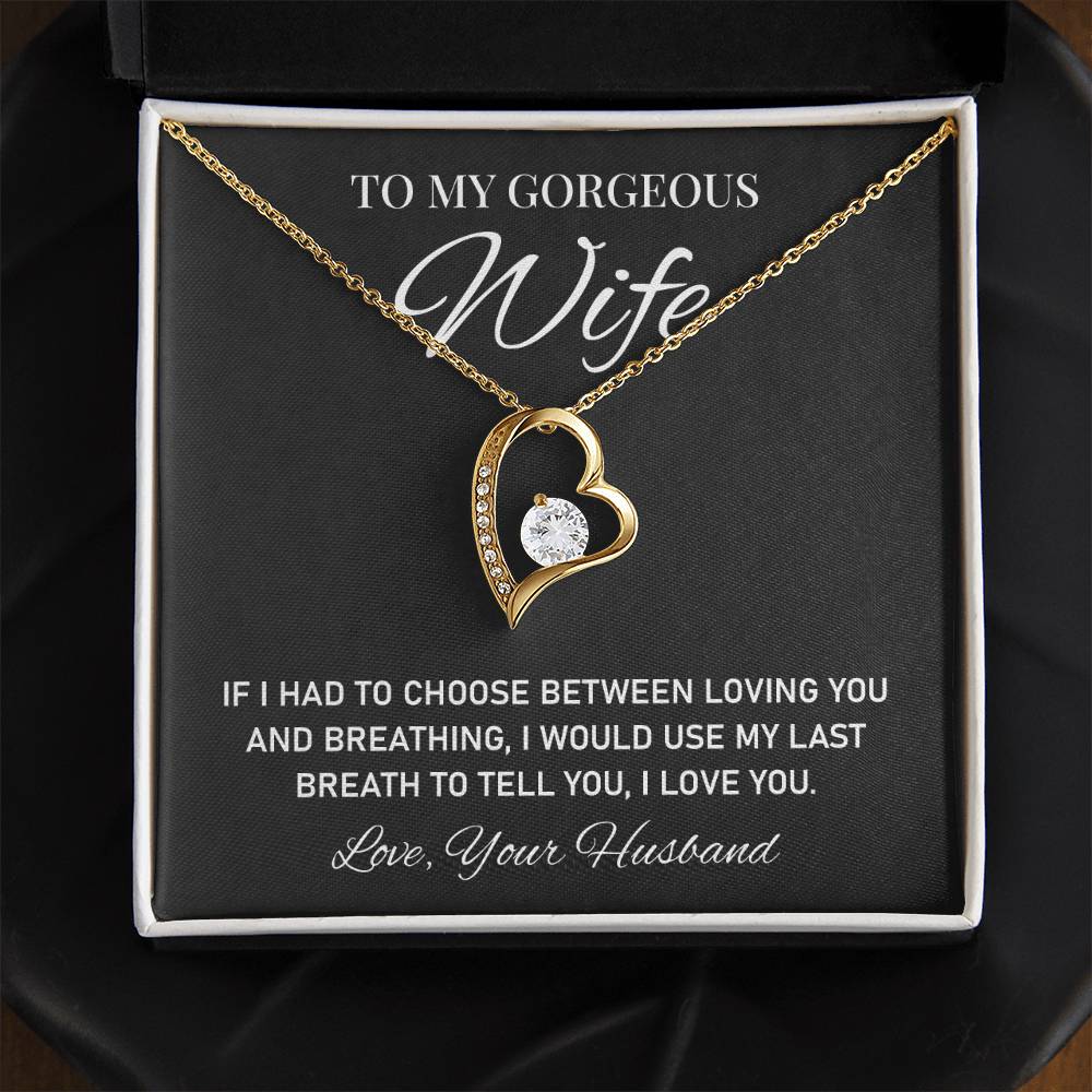 To My Gorgeous, Heartfelt Necklace For Wife Loving Jewelry For Romantic Love Sweet Pendant For A Special Bond Sentimental Necklace Heartwarming Gift From Husband Sentimental Pendant Appreciation Necklace Thoughtful Gift Special Necklace