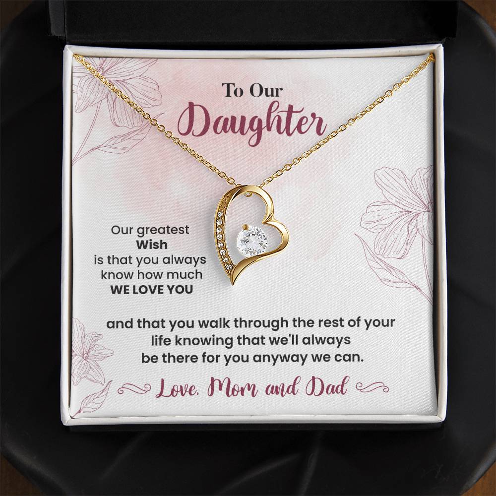 To Our Daughter Heartfelt Jewelry Gift Gift From Your Mom And Dad Caring Gift For Daughter Supportive Daughter Necklace Family Love Jewelry Gift Daughter's Journey Jewelry Best Wishes Jewelry Daughter's Strength Necklace Emotional Support Gift Warm Wishes