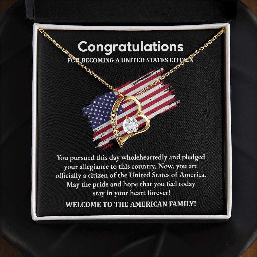 Congratulations Necklace For New U.s. Citizen Necklace For New U.s. Citizen Gift For U.s. Citizenship Success Necklace With Citizenship Message U.s. Citizenship Celebration Gift Jewelry For New U.s. Citizen Necklace For Citizenship Pledge