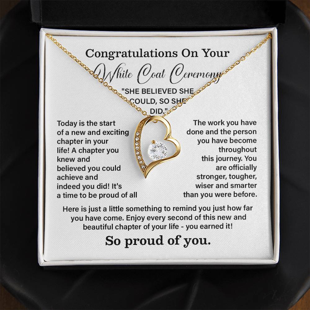 Congratulations On Your White Coat Ceremony New Adventures Necklace Hard Work Pay Off Necklace Enjoy The Journey Necklace Personal Growth Jewelry Daily Inspiration Necklace Heartfelt Message Necklace Congratulation Necklace She Believed She Could Necklace