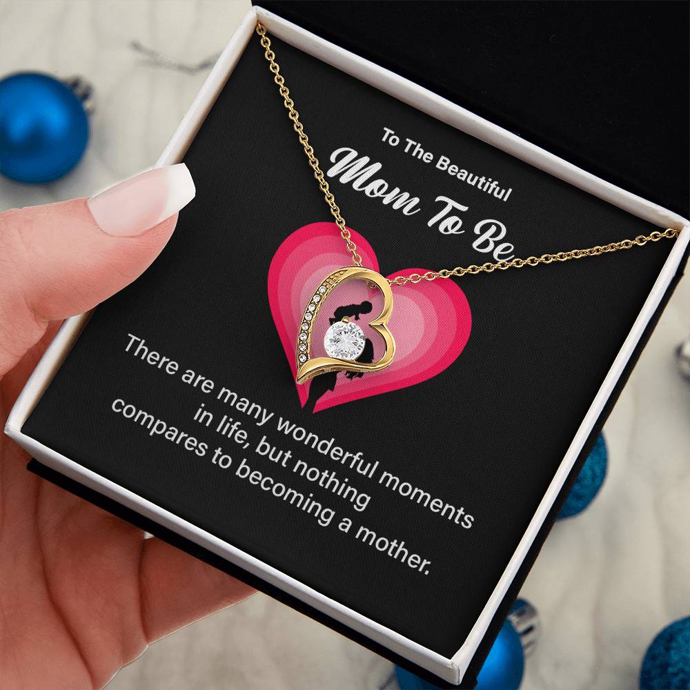 To The Beautiful Mom-to-be, Heartfelt Necklace For Her Elegant Jewelry For A Mom-to-be Thoughtful Necklace For Love And Support Sweet Pendant For A New Mom Elegant Pendant For A Mom’s Heart Thank You Gift For Motherhood Loving Message Necklace For Hope