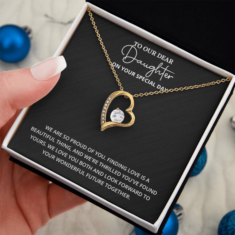 To Our Dear Daughter Daughter Engagement Necklace Engagement Gift For Daughter Sentimental Gift For Daughter’s Engagement Jewelry Gift For Daughter’s Engagement Daughter’s Special Day Necklace Meaningful Gift For Daughter’s Engagement