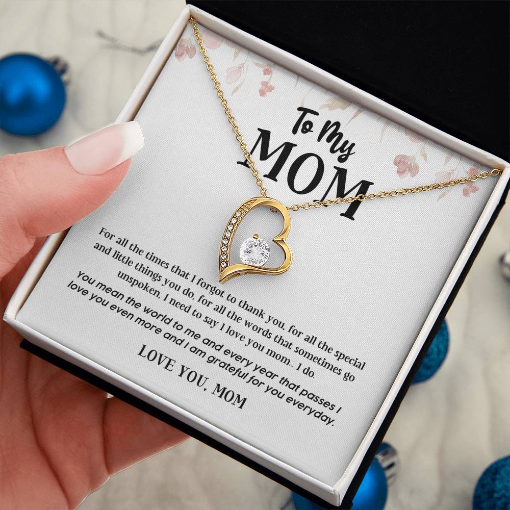 Heart Necklace Gift for Mom from Daughter or Son