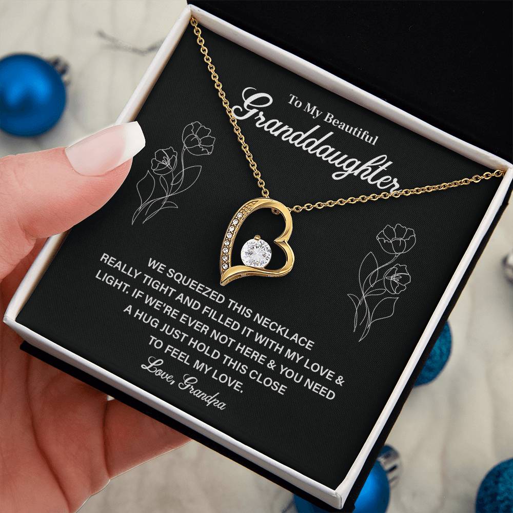 Granddaughter Necklace Gift from Grandpa – Message Card