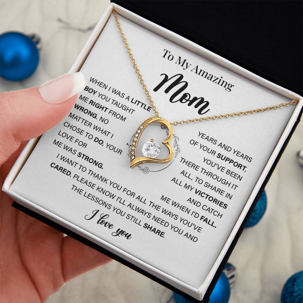 Sentimental Necklace for Mom with Heartfelt Message Card