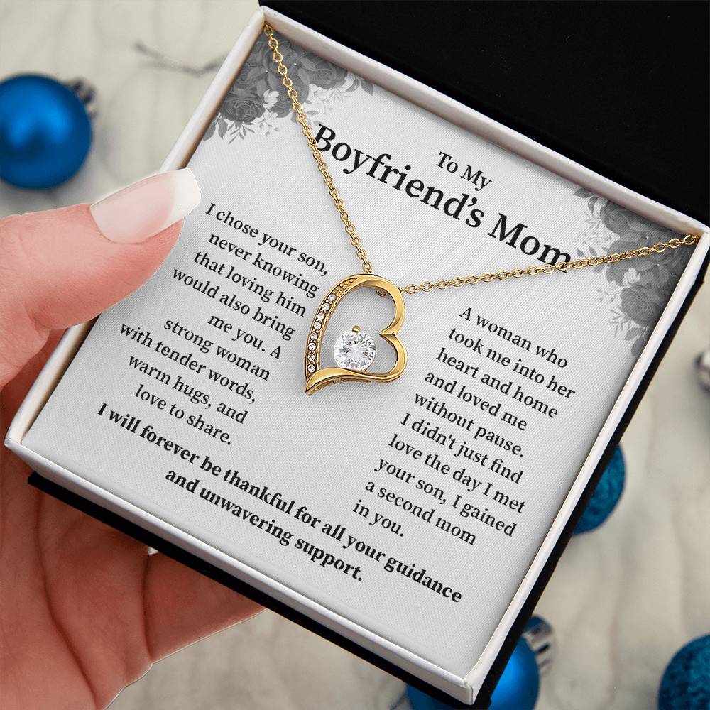 Boyfriend’s Mom Necklace – With Appreciation Message Card Gift