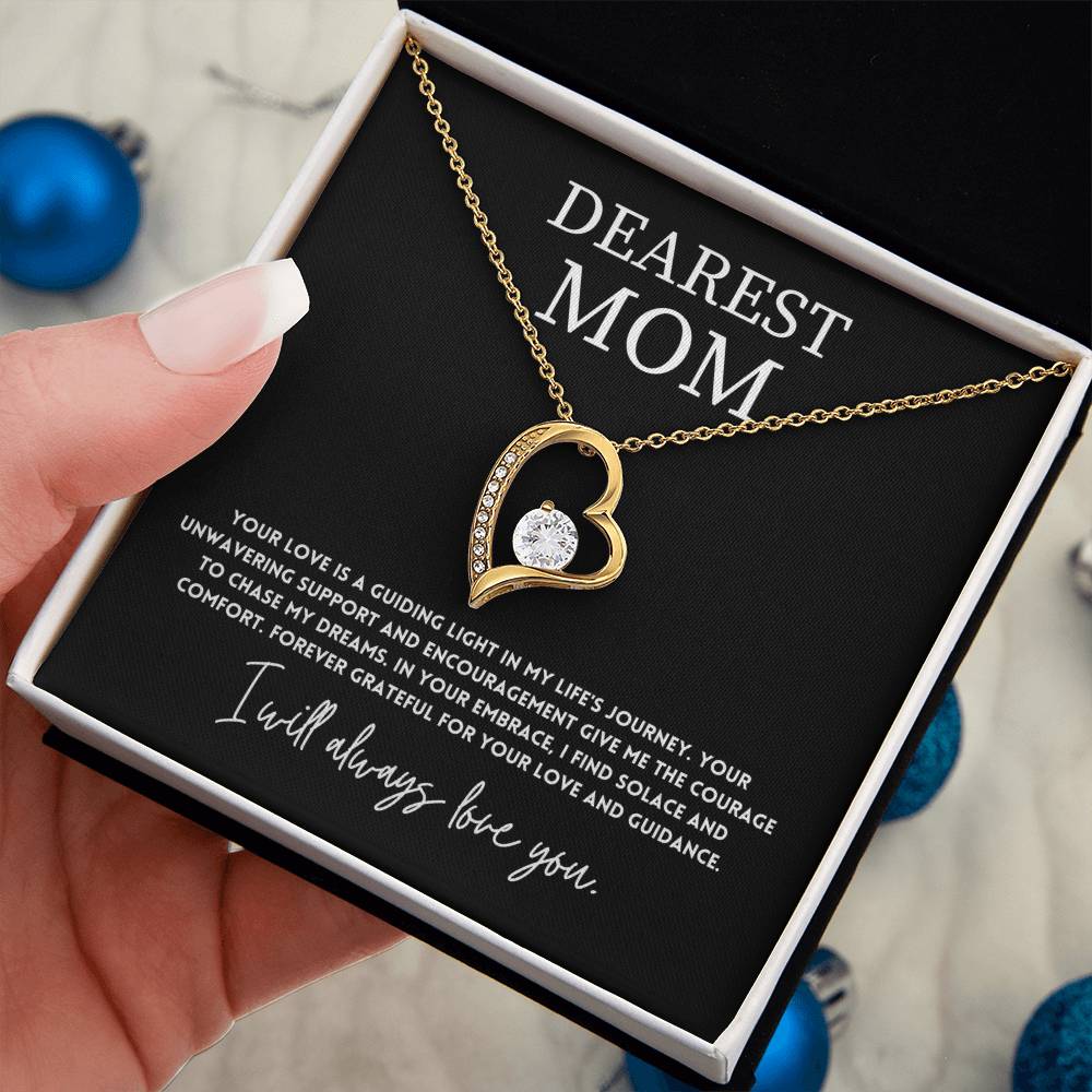 Dearest Mom, Best Necklace Gift From Son Necklace With Heartfelt Message Thoughtful Necklace Gift Best Mother’s Day Necklace Gift Jewelry Gift Love And Support Necklace Gift Inspirational Jewelry Gift Heart Pendant Necklace