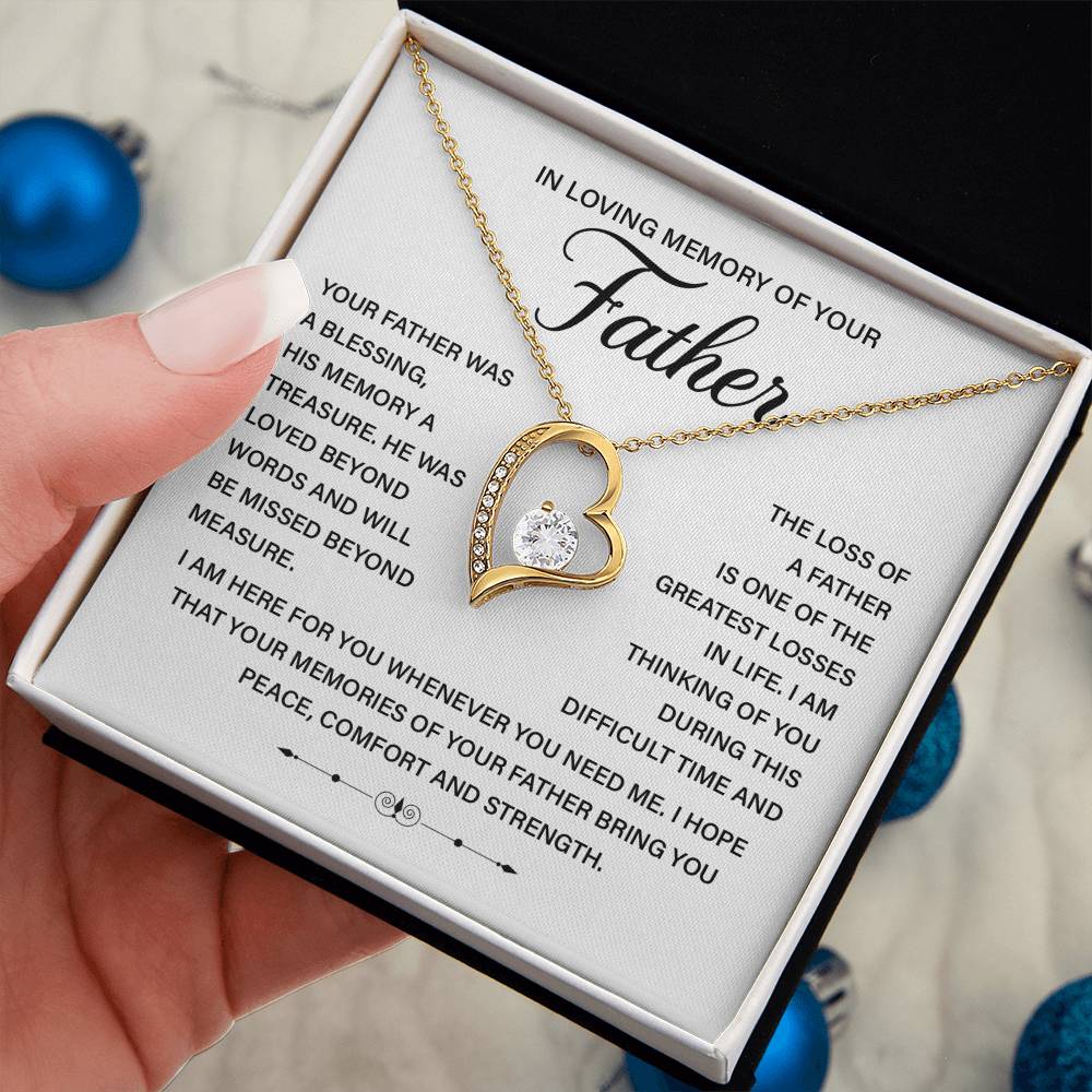 Loss of Father Memorial Necklace with Gift Box