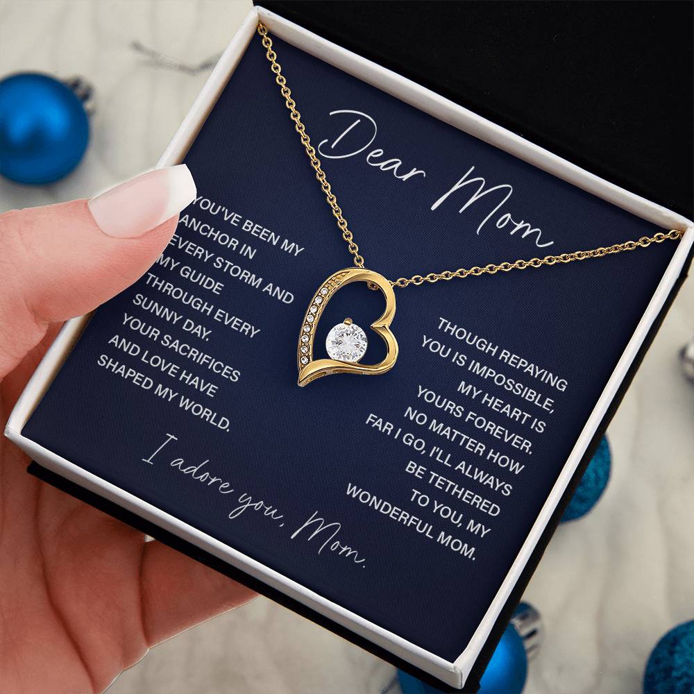 Dear Mom Mom Anchor Necklace Mother’s Love Gift Wedding Necklace Birthday Gift Necklace Guide Necklace Appreciation Pendant Anniversary Mom Gift Christmas Pendant Mom-child Bond Necklace Grandma Love Gift Valentine Necklace Gift