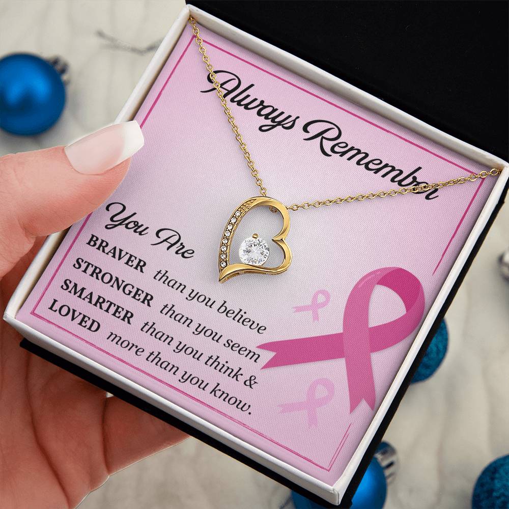 Breast Cancer Support Necklace with Card Gift Box
