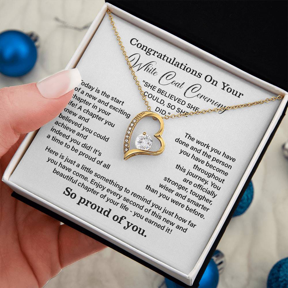 Congratulations On Your White Coat Ceremony New Adventures Necklace Hard Work Pay Off Necklace Enjoy The Journey Necklace Personal Growth Jewelry Daily Inspiration Necklace Heartfelt Message Necklace Congratulation Necklace She Believed She Could Necklace