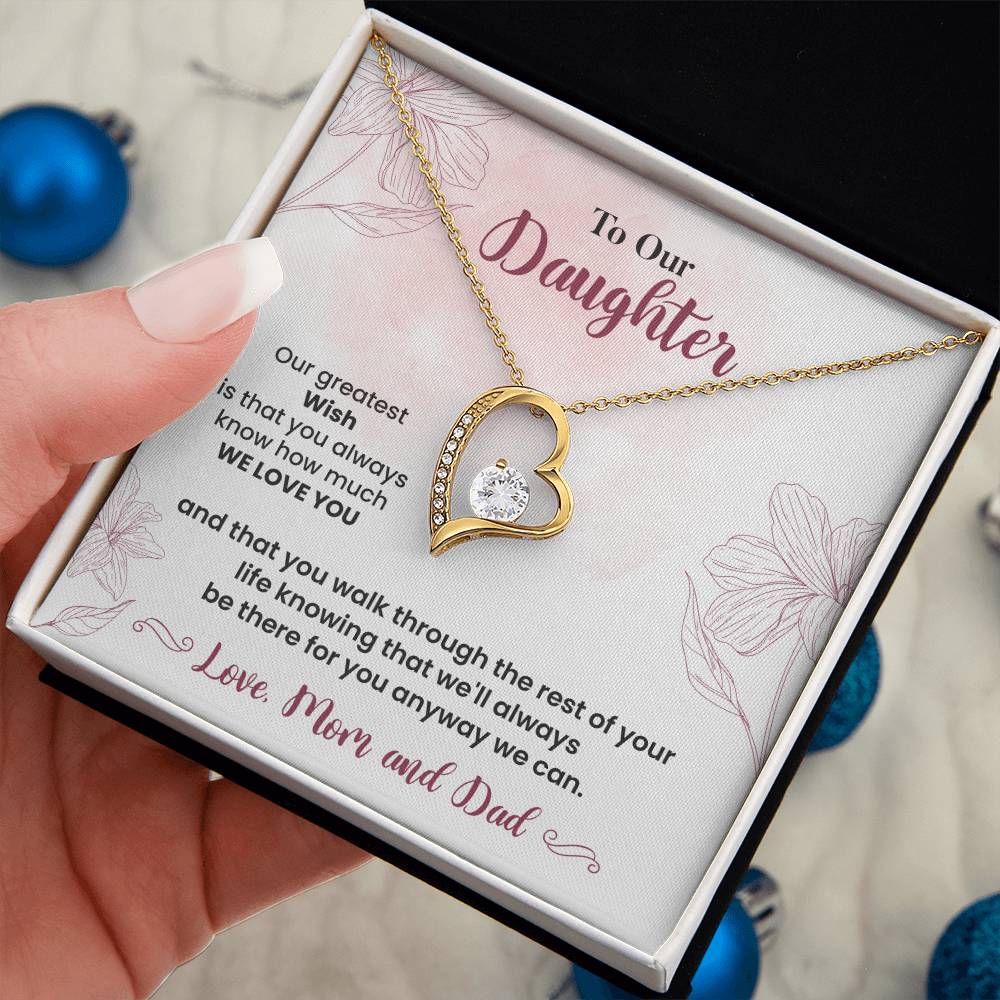 To Our Daughter Heartfelt Jewelry Gift Gift From Your Mom And Dad Caring Gift For Daughter Supportive Daughter Necklace Family Love Jewelry Gift Daughter's Journey Jewelry Best Wishes Jewelry Daughter's Strength Necklace Emotional Support Gift Warm Wishes