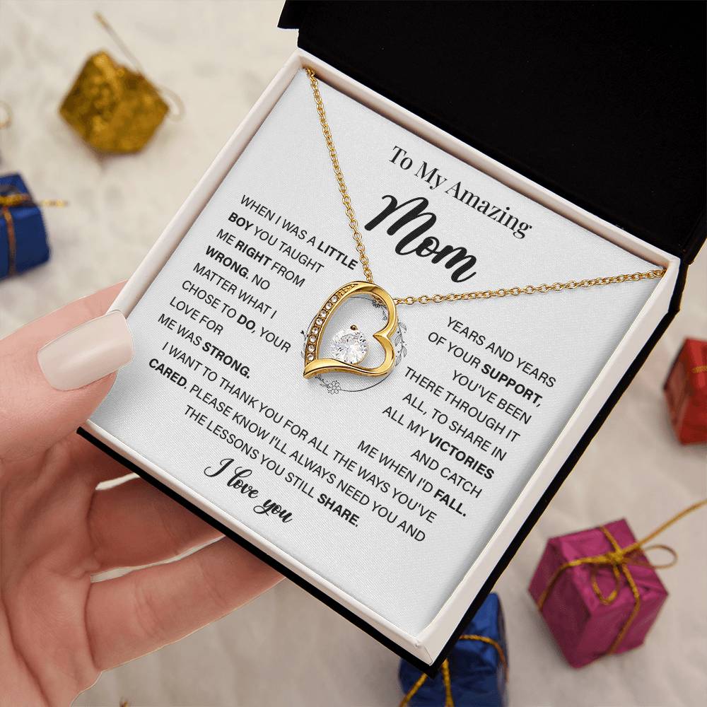 Sentimental Necklace for Mom with Heartfelt Message Card