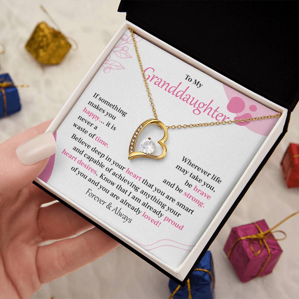 Encouraging Granddaughter Necklace with Heartfelt Message