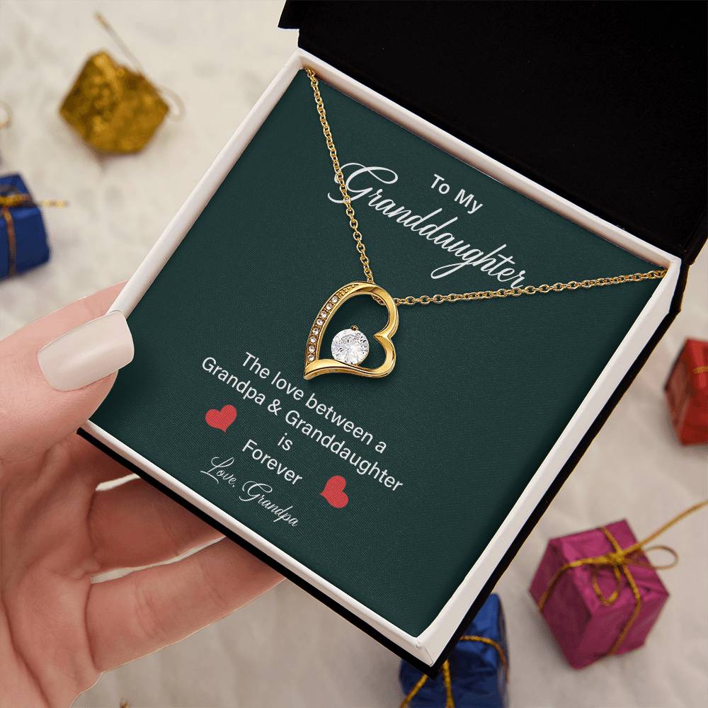 Granddaughter Heart Necklace from Grandpa – Gift Box