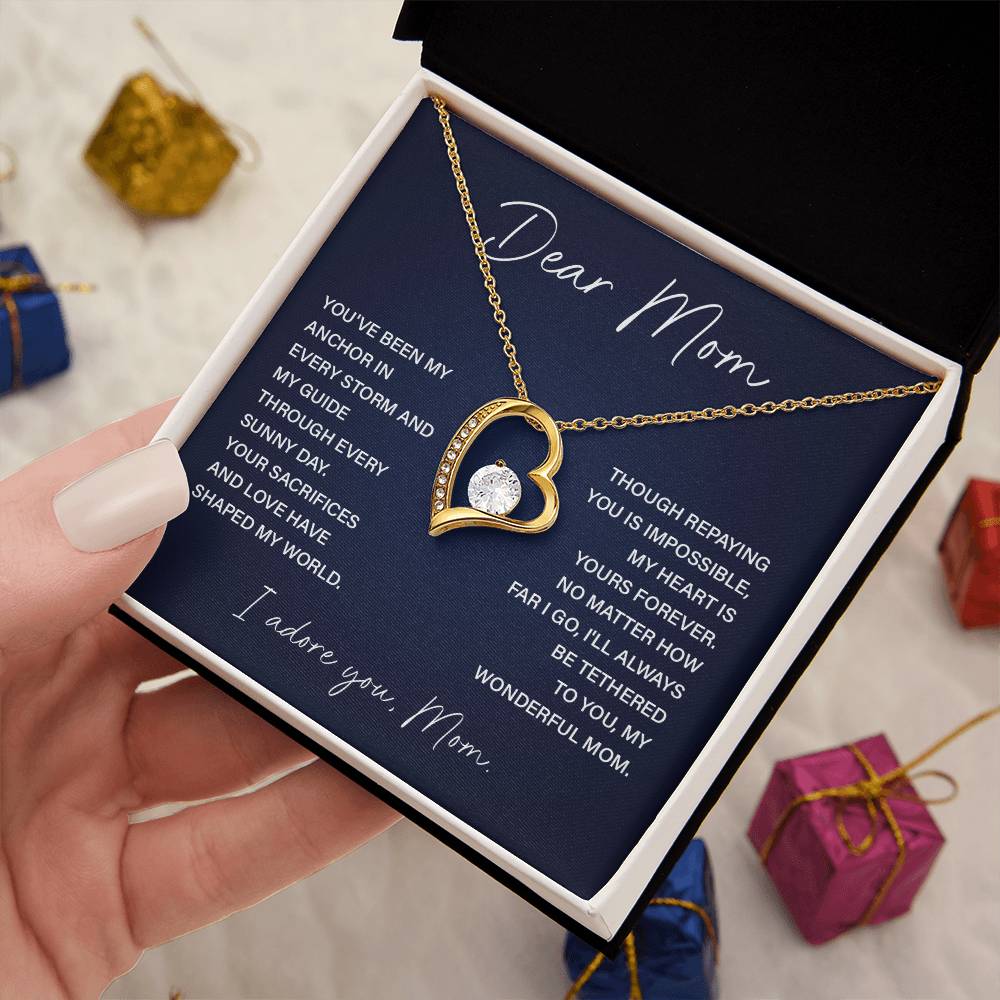 Dear Mom Mom Anchor Necklace Mother’s Love Gift Wedding Necklace Birthday Gift Necklace Guide Necklace Appreciation Pendant Anniversary Mom Gift Christmas Pendant Mom-child Bond Necklace Grandma Love Gift Valentine Necklace Gift