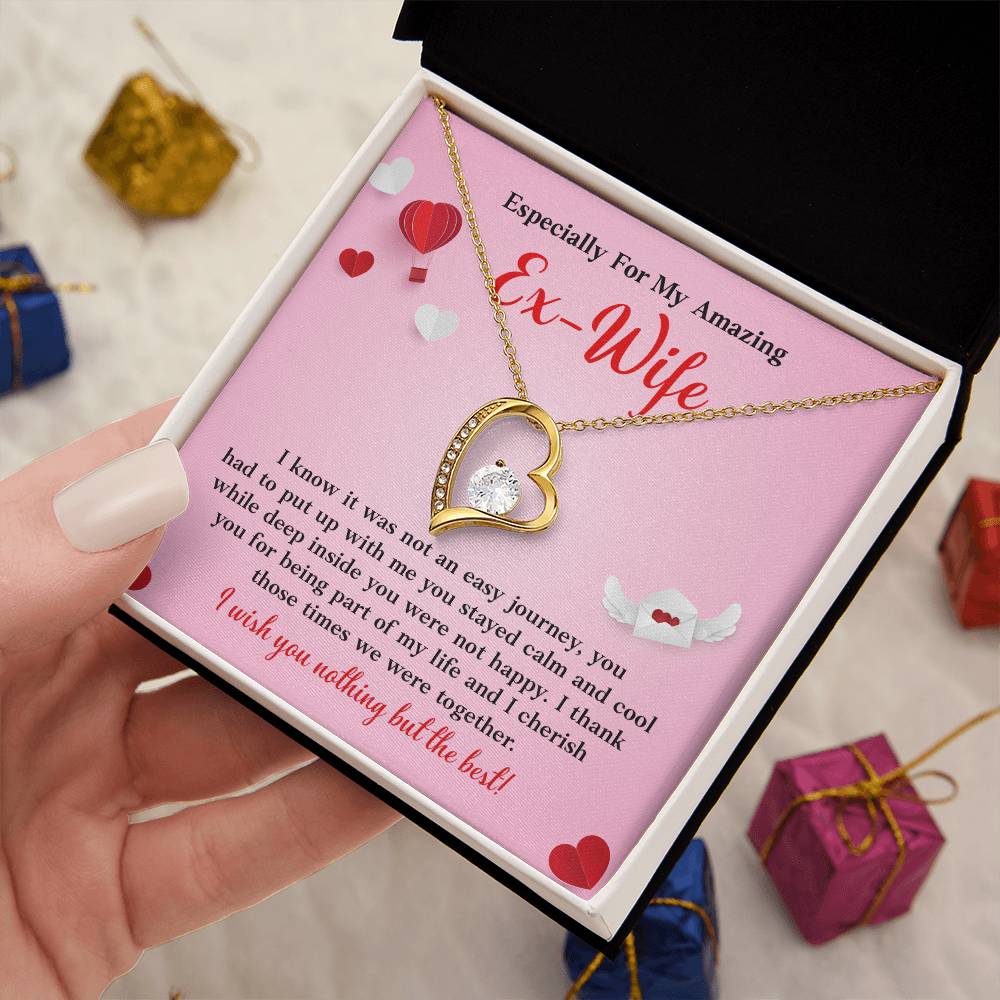 Especially For My Amazing Ex-wife, Necklace Gift Sentimental Ex-wife Jewelry Thank You Necklace Gift Necklace With Emotional Message Meaningful Jewelry For Ex-wife Memories Together Necklace