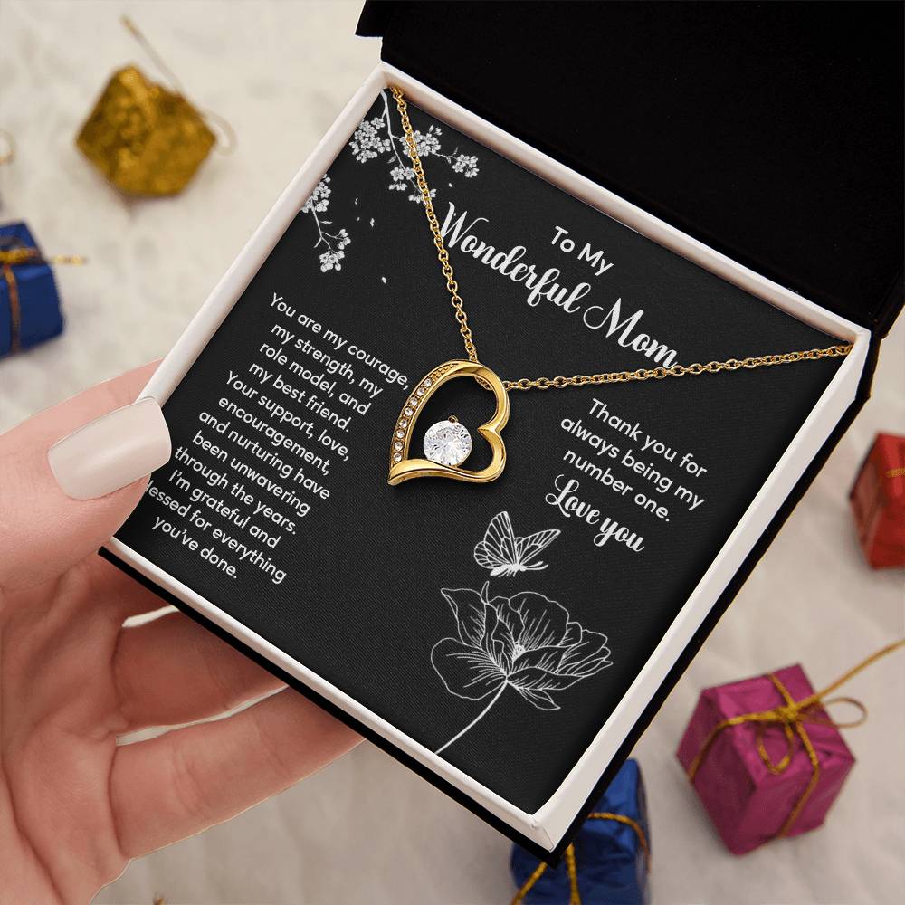 To My Wonderful Mom Elegant Jewelry Thoughtful Necklace For Family Love Sweet Gift For A Best Friend Heartfelt Necklace For Support And Care Sentimental Jewelry Thank You Pendant Beautiful Necklace Loving Gift For A Best Friend Loving Jewelry For Support