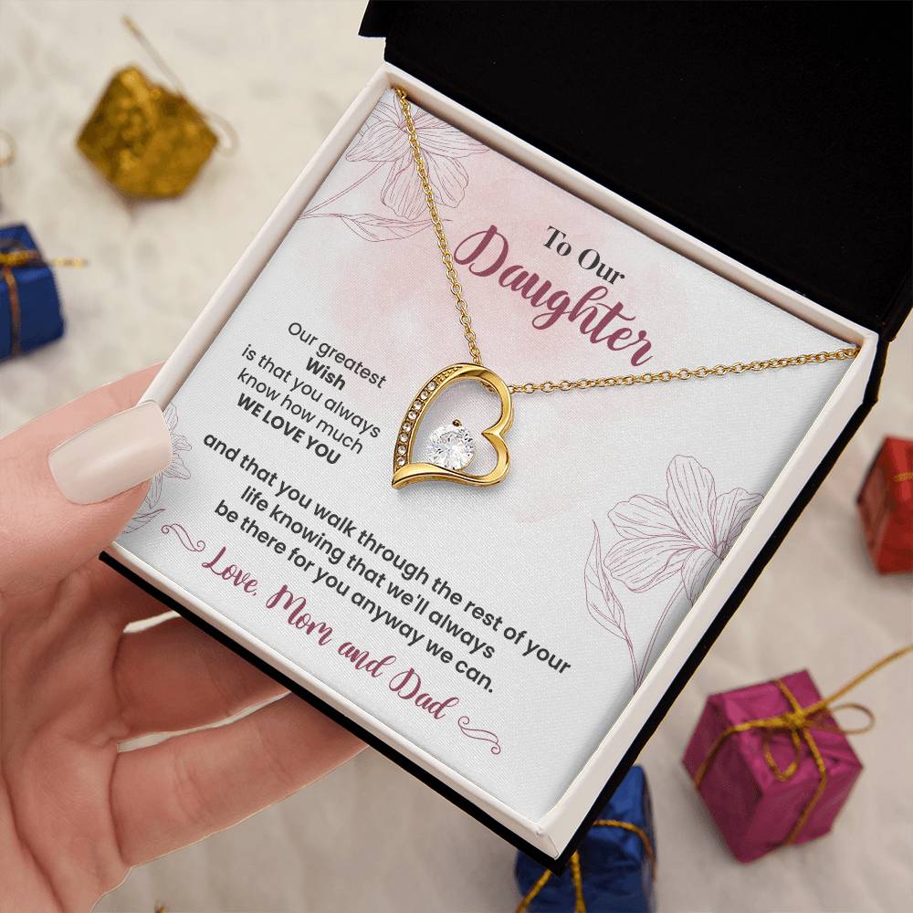 To Our Daughter Heartfelt Jewelry Gift Gift From Your Mom And Dad Caring Gift For Daughter Supportive Daughter Necklace Family Love Jewelry Gift Daughter's Journey Jewelry Best Wishes Jewelry Daughter's Strength Necklace Emotional Support Gift Warm Wishes