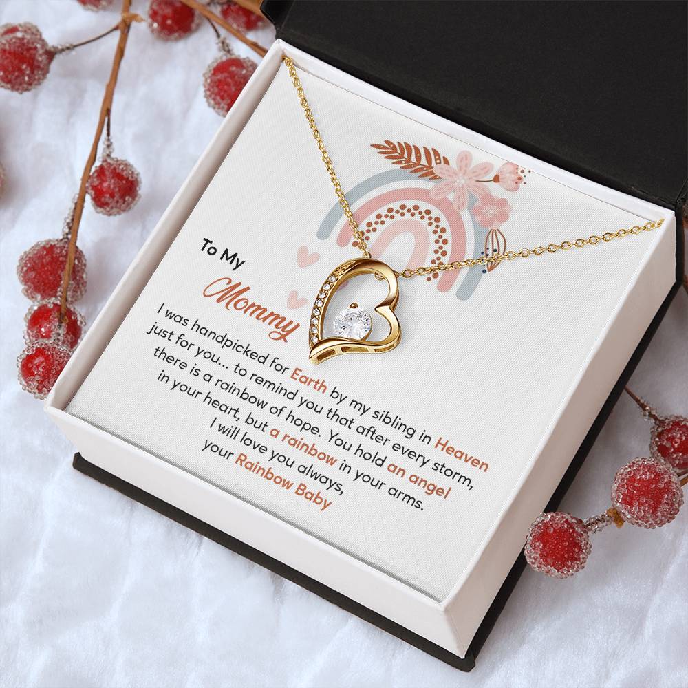 Rainbow Baby to Mom Necklace Gift with Message Card