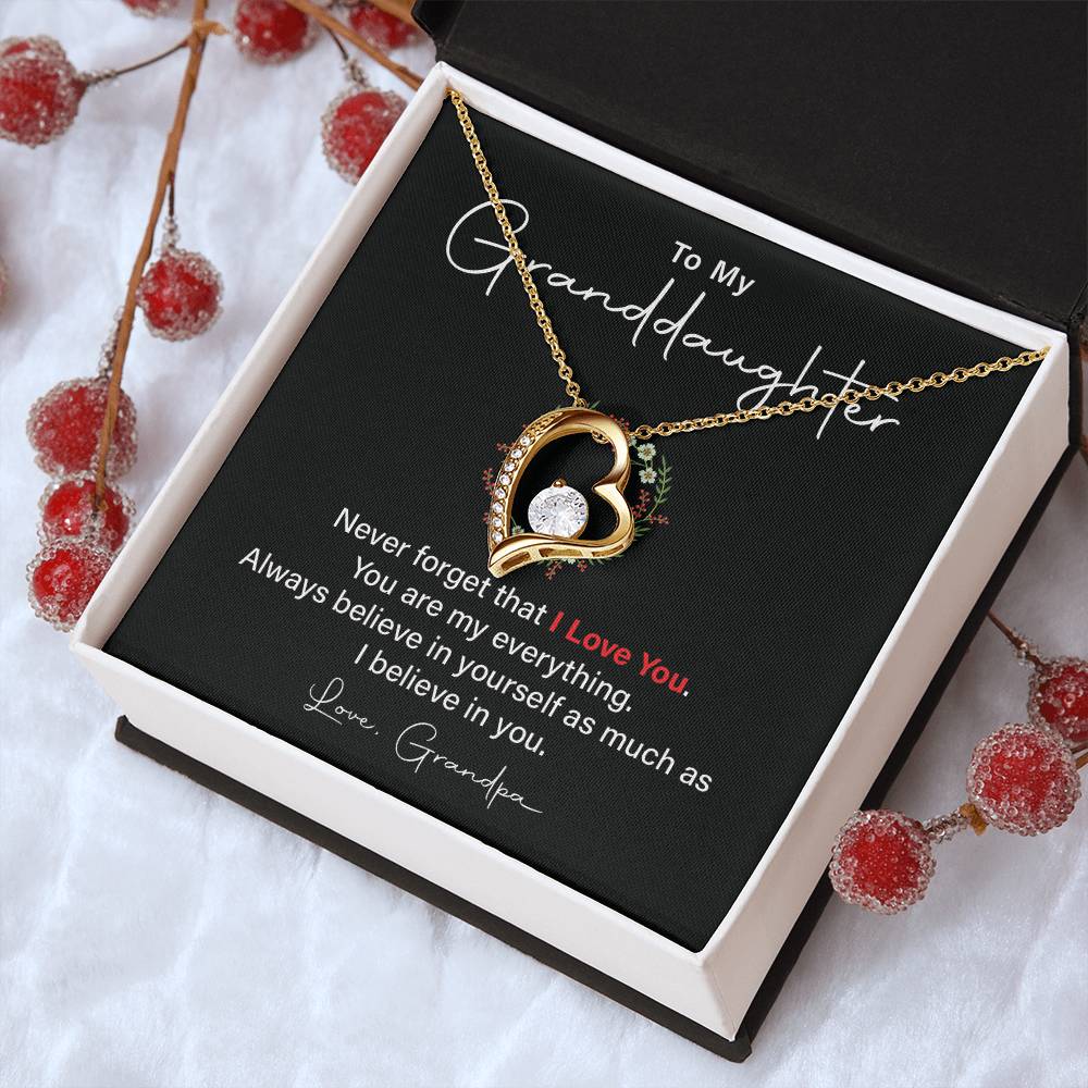Granddaughter Necklace Gift from Grandpa – Love Message
