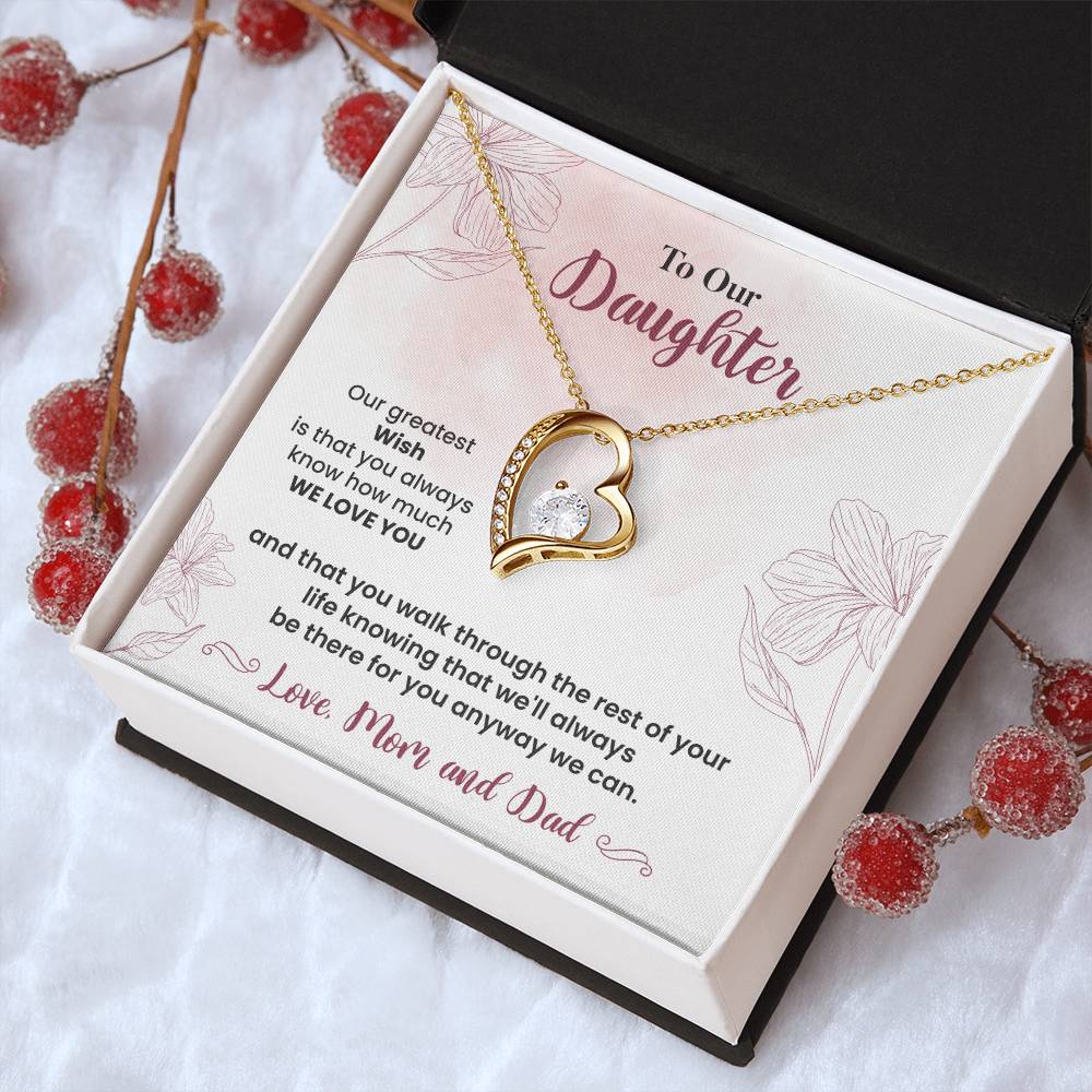 To Our Daughter Heartfelt Jewelry Gift Gift From Your Mom And Dad Caring Gift For Daughter Supportive Daughter Necklace Family Love Jewelry Gift Daughter's Journey Jewelry Best Wishes Jewelry Daughter's Strength Necklace Emotional Support Gift Warm Wishes