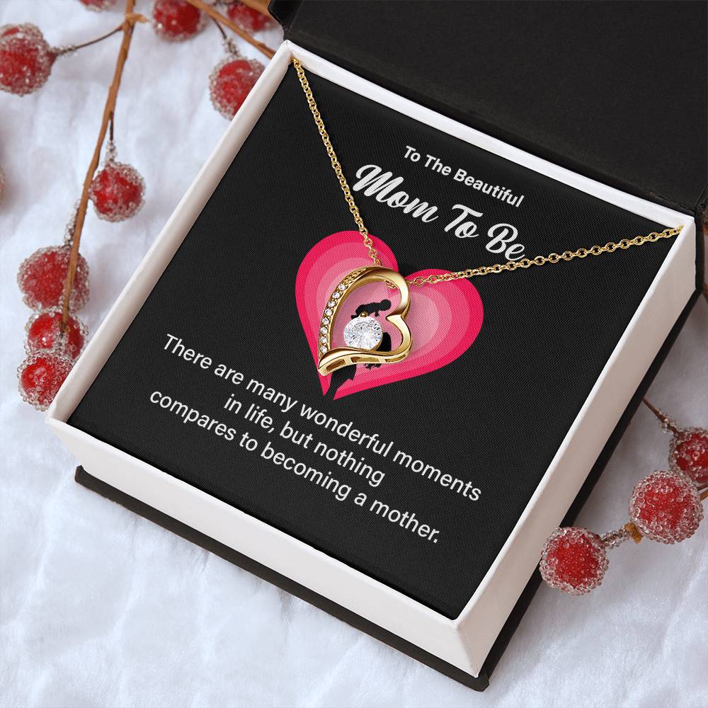 To The Beautiful Mom-to-be, Heartfelt Necklace For Her Elegant Jewelry For A Mom-to-be Thoughtful Necklace For Love And Support Sweet Pendant For A New Mom Elegant Pendant For A Mom’s Heart Thank You Gift For Motherhood Loving Message Necklace For Hope