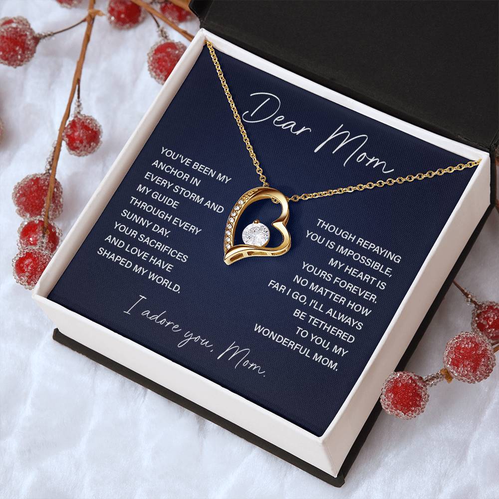 Dear Mom Mom Anchor Necklace Mother’s Love Gift Wedding Necklace Birthday Gift Necklace Guide Necklace Appreciation Pendant Anniversary Mom Gift Christmas Pendant Mom-child Bond Necklace Grandma Love Gift Valentine Necklace Gift