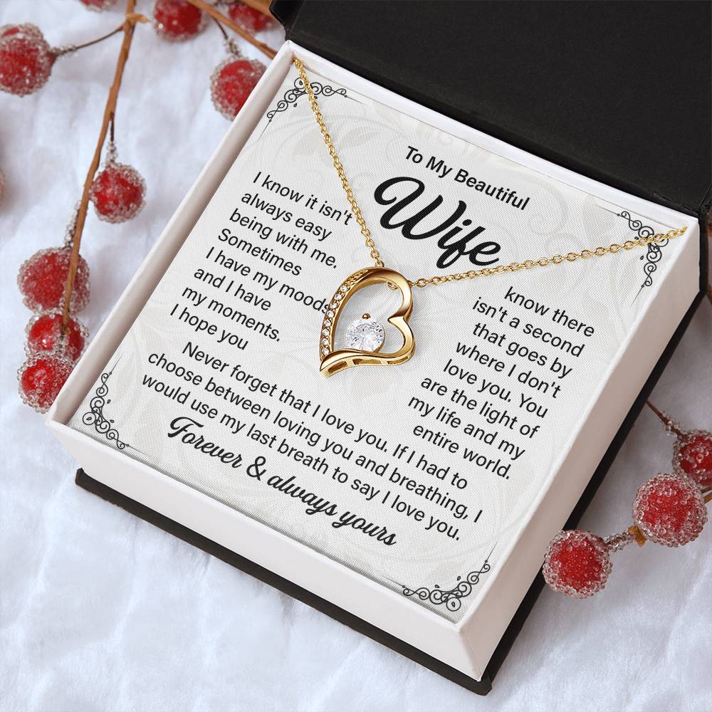Husband to Wife Necklace Gift with Message Card