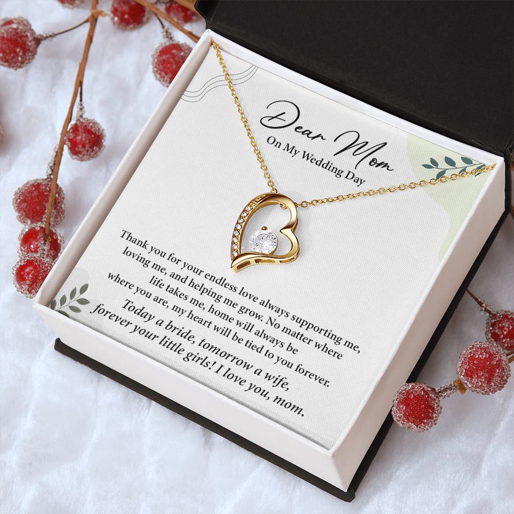 Dear Mom On My Wedding Day Heartfelt Necklace Gift From Daughter Dear Mom On My Wedding Day Mother Wedding Day Gift Sentimental Gift For Mother From Daughter Forever Your Little Girl Wedding Gift Gift For Mom On Daughter’s Wedding Day