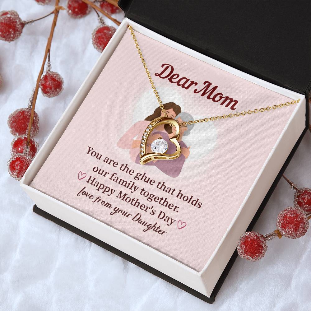 Dear Mom Family Glue Pendant Elegant Jewelry For A Mother’s Day Gift Sweet Gift For A Wonderful Woman Heartfelt Necklace Sentimental Jewelry Thank You Pendant Gift For A Special Mom Sweet Pendant For Family Love