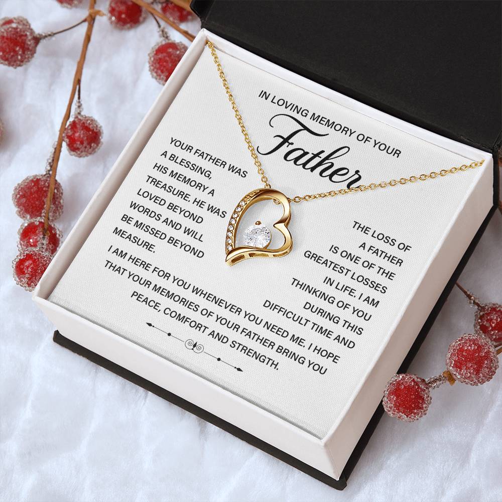Loss of Father Memorial Necklace with Gift Box