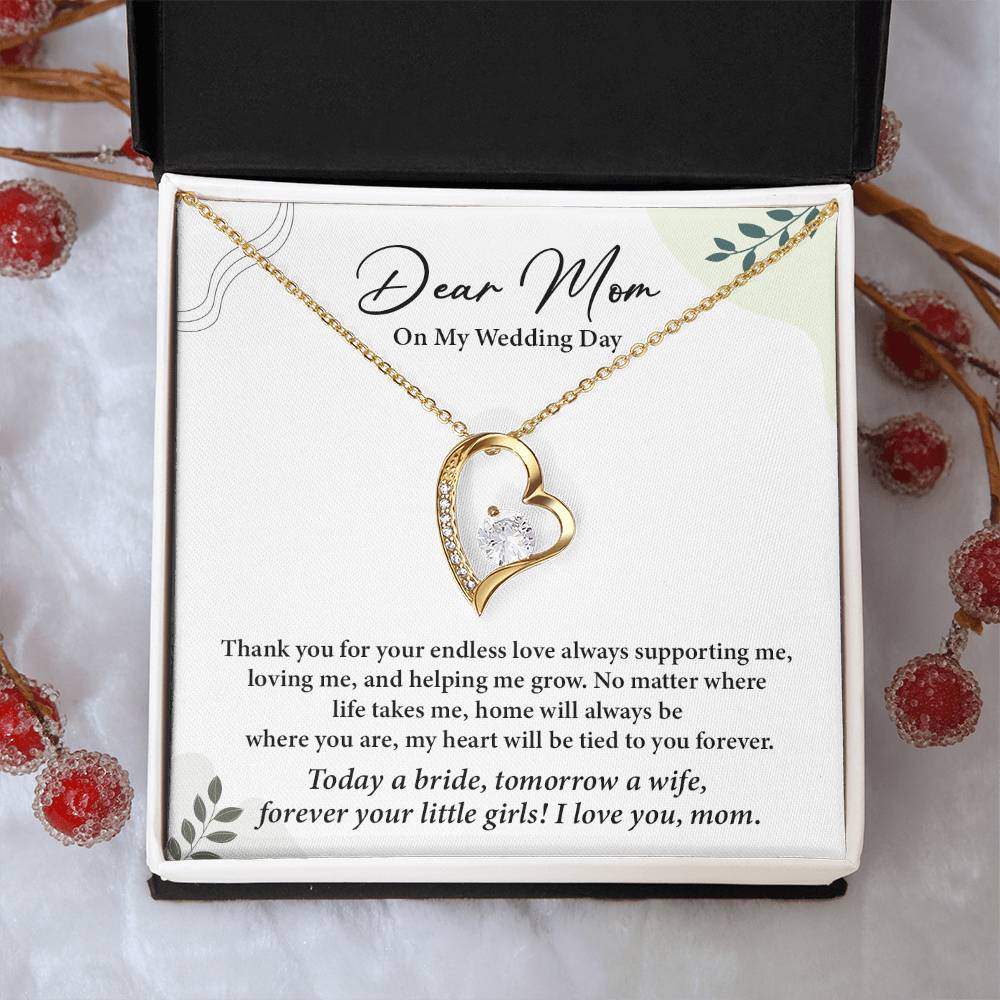 Dear Mom On My Wedding Day Heartfelt Necklace Gift From Daughter Dear Mom On My Wedding Day Mother Wedding Day Gift Sentimental Gift For Mother From Daughter Forever Your Little Girl Wedding Gift Gift For Mom On Daughter’s Wedding Day