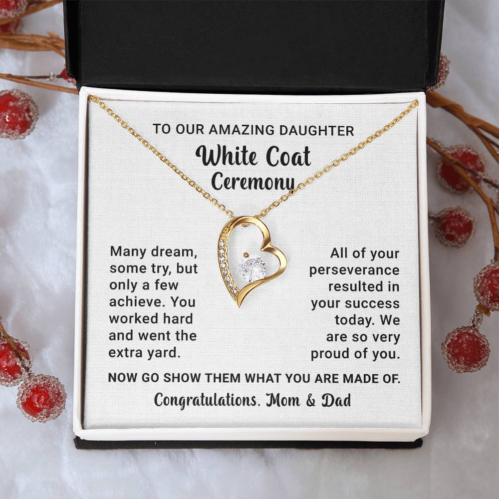 White Coat Ceremony Necklace Gift for Daughter From Parents