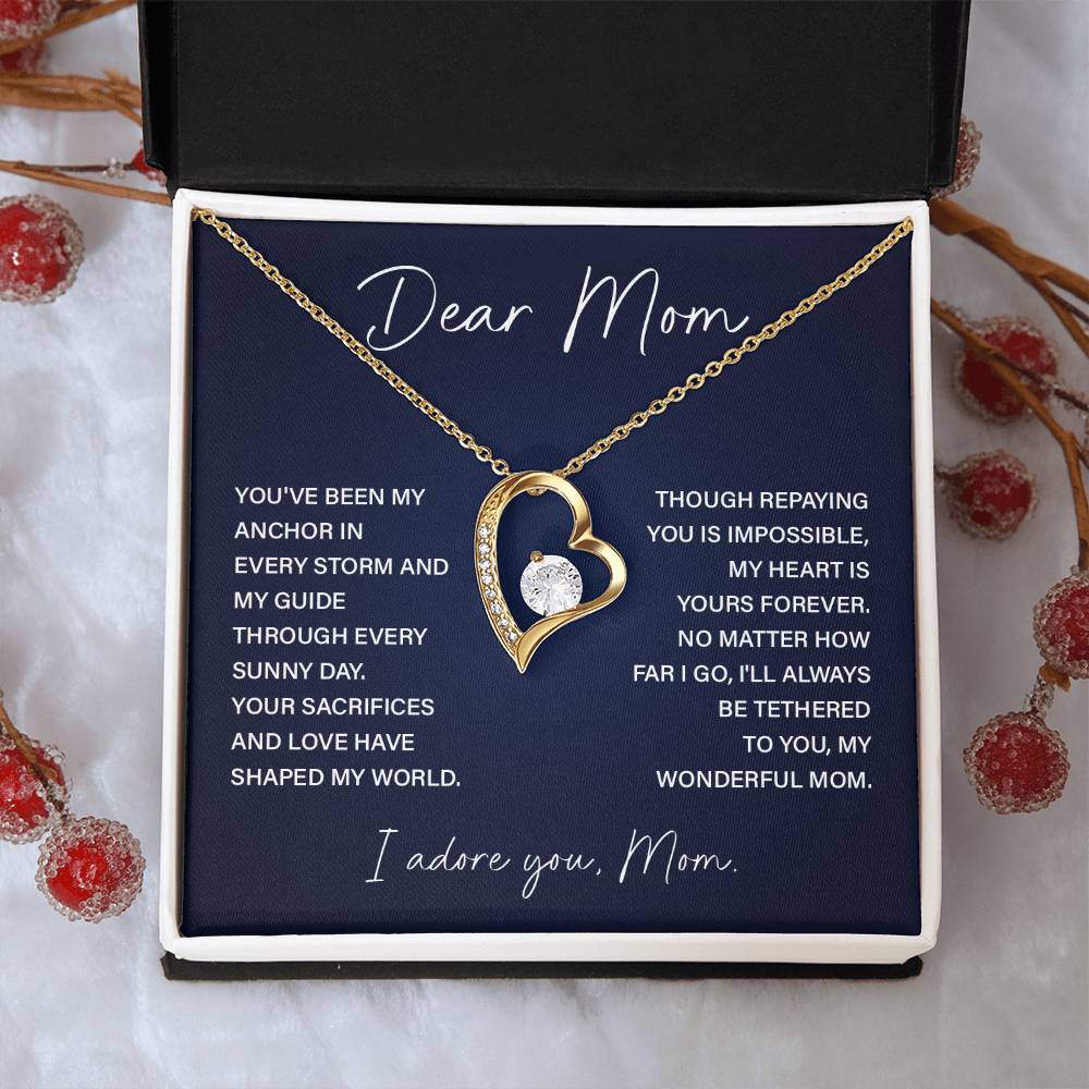 Dear Mom Mom Anchor Necklace Mother’s Love Gift Wedding Necklace Birthday Gift Necklace Guide Necklace Appreciation Pendant Anniversary Mom Gift Christmas Pendant Mom-child Bond Necklace Grandma Love Gift Valentine Necklace Gift