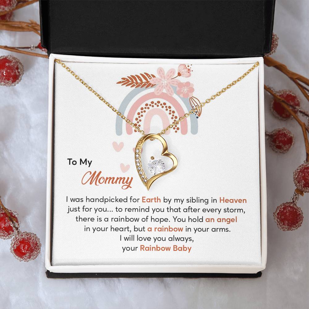 Rainbow Baby to Mom Necklace Gift with Message Card