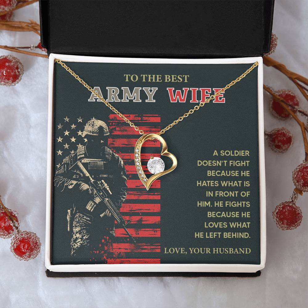 To the Best Army Wife  Best Army Wife Jewelry gift from husband Love and Support Necklace Emotional Support Jewelry Thank You Jewelry for Wives Unique Gift for Military Wives Romantic Gift for Army Wives My Beautiful Wife Jewelry Forever Together Necklace