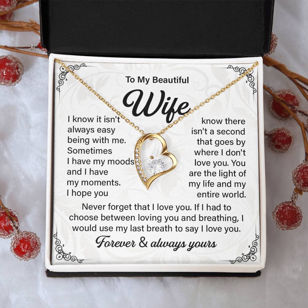 Husband to Wife Necklace Gift with Message Card