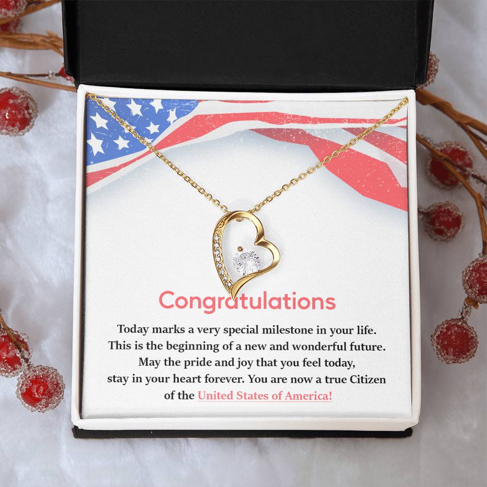 Congratulations Necklace For New U.s. Citizen Necklace For New U.s. Citizen Gift For New American Citizen Necklace With Citizenship Message Necklace For Official U.s. Citizen Gift For New U.s. Patriot Jewelry For New U.s. Citizen Jewelry For U.s.