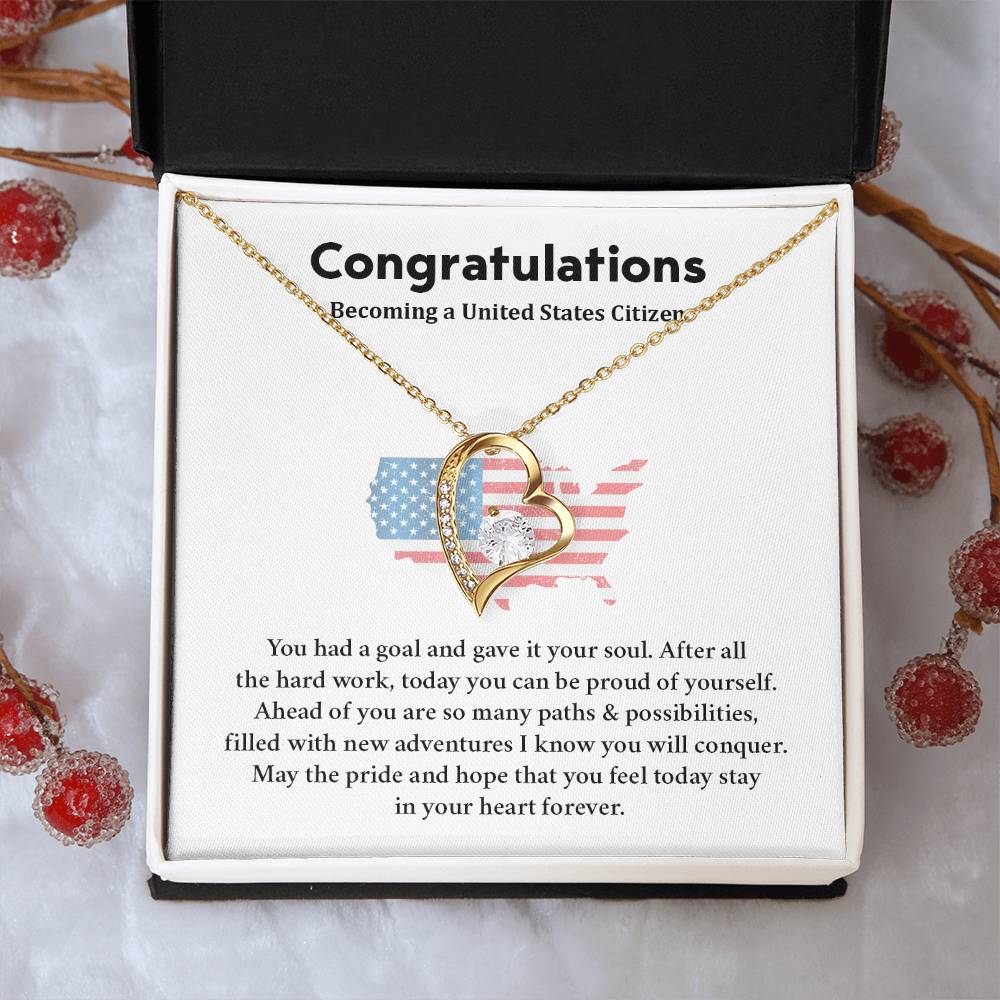 Congratulations Necklace For New U.s. Citizen  Necklace For New U.s. Citizen Gift For U.s. Citizenship Ceremony Necklace For Achieving U.s. Citizenship Jewelry For New U.s. Citizen Gift For U.s. Citizenship Achievement Necklace For U.S Citizenship Journey