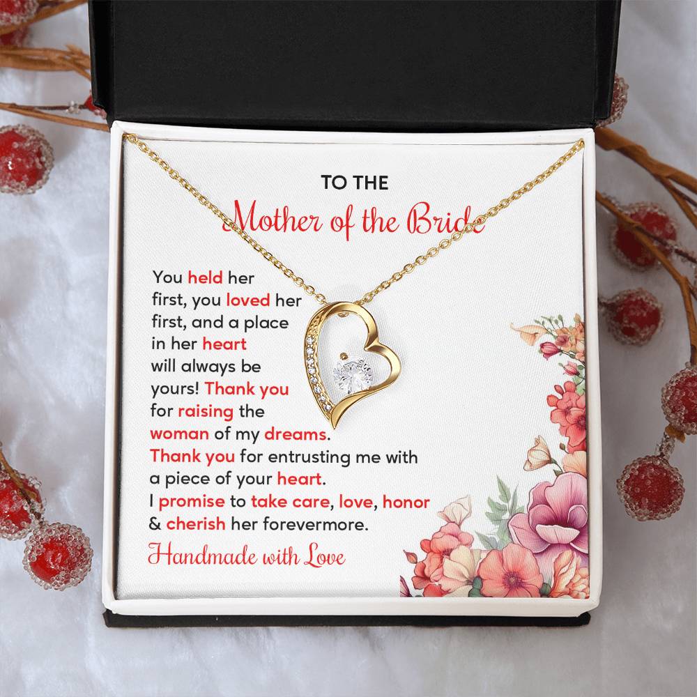 To The Mother Of The Bride, Heartfelt Necklace For Her Loving Jewelry For A Special Bond Thank You Gift For A Mother Sentimental Necklace For Love Appreciation Necklace For Her Beautiful Necklace Elegant Jewelry For Family Bond Thoughtful Necklace